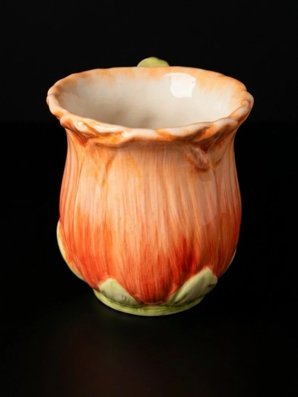 Pier 1 Imports Vintage Rosebud Tulip Mug Sculptural 80s Cottagecore Grandacore